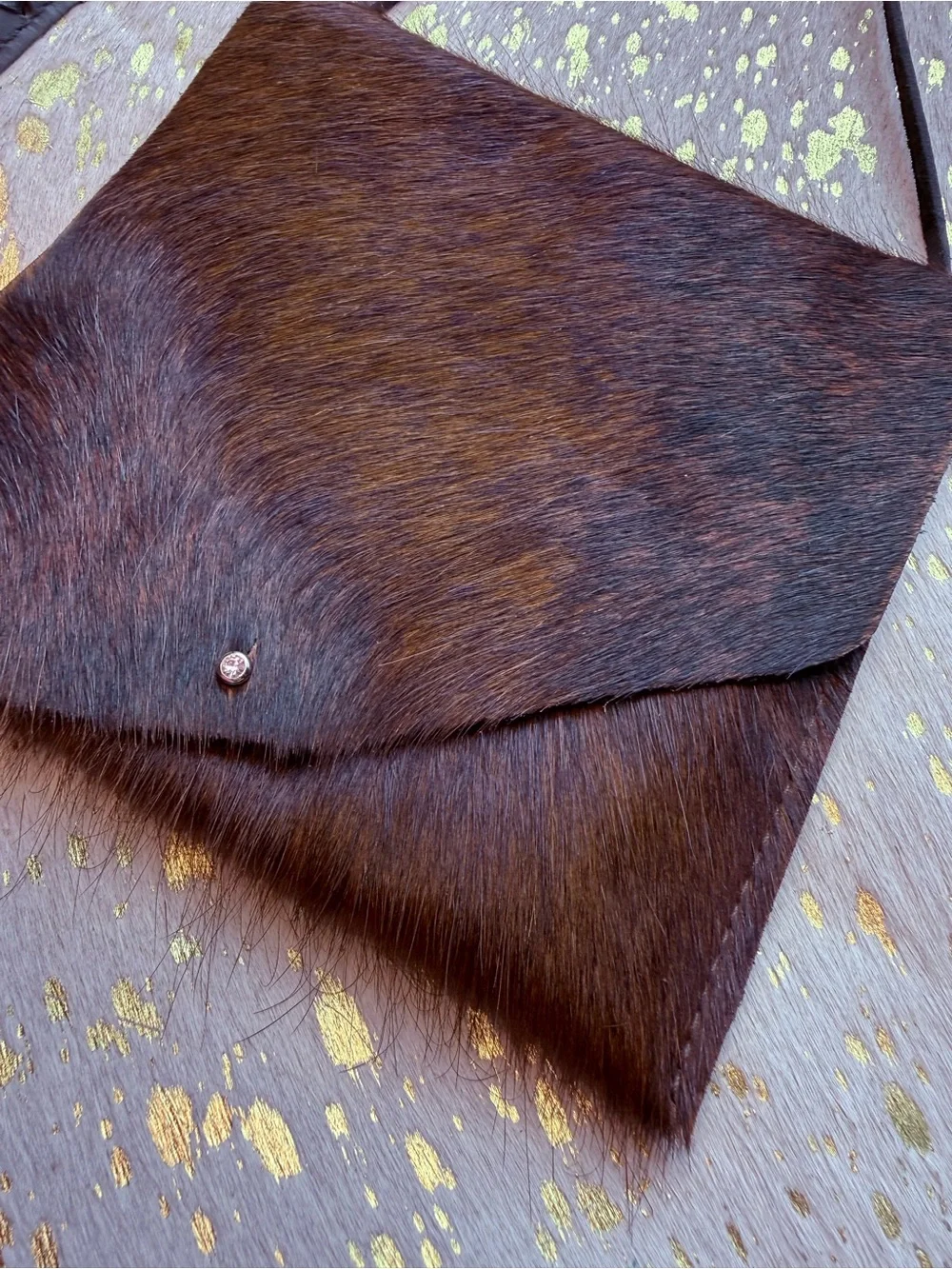 Crossbody Festival Evening Bag Black Brown Cowgirl Western Chic Cowhide